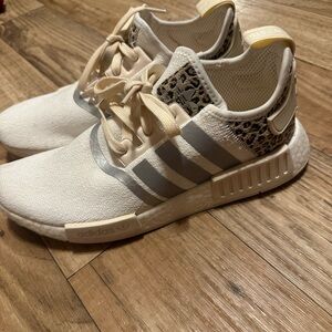 Adidas NMD R1 Cream and Silver Sneakers